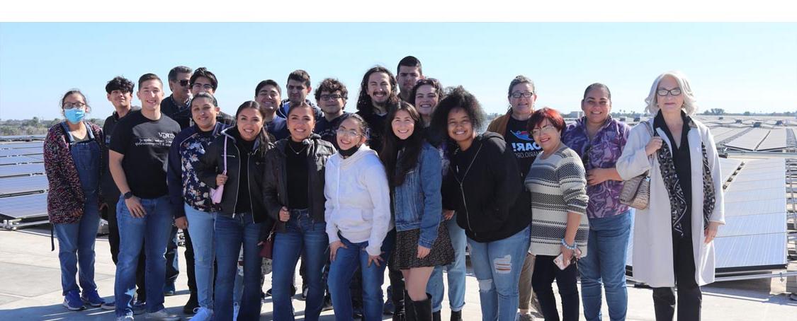 Enactus RGV and SOAR Participants at HEB Solar Panel Distribution Center Rooftop